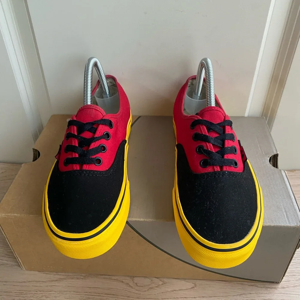 Vans X Disney 90th Anniversary Mickey Mouse Red Yellow Authentic Size M 6- W 7.5 - Picture 8 of 13
